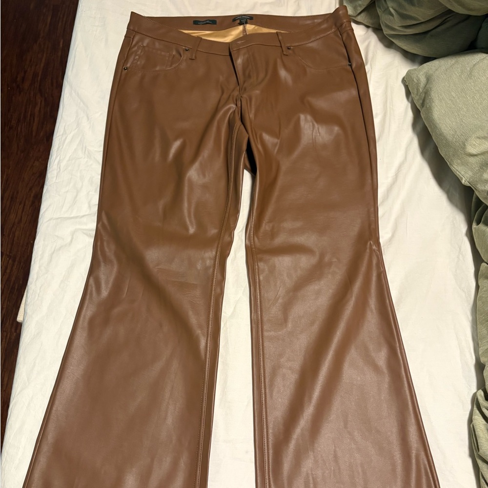 Wild Fable Brown Leather Flare Pants